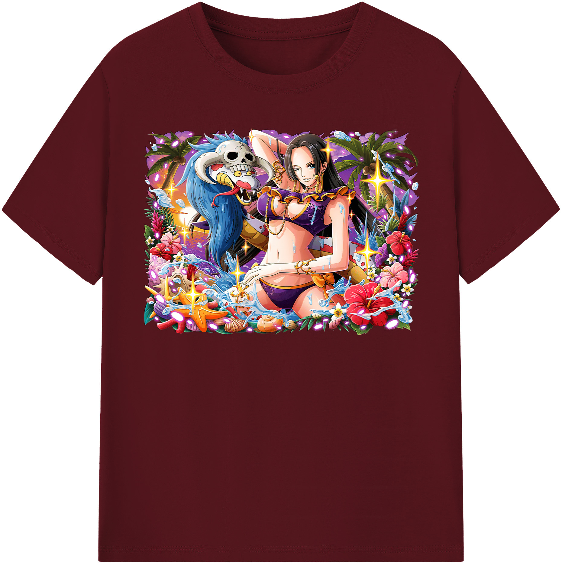 ワンピース ボア・ハンコック ONE PIECE Boa·Hancock 綿100％半袖Tシャツ（フロントプリント）